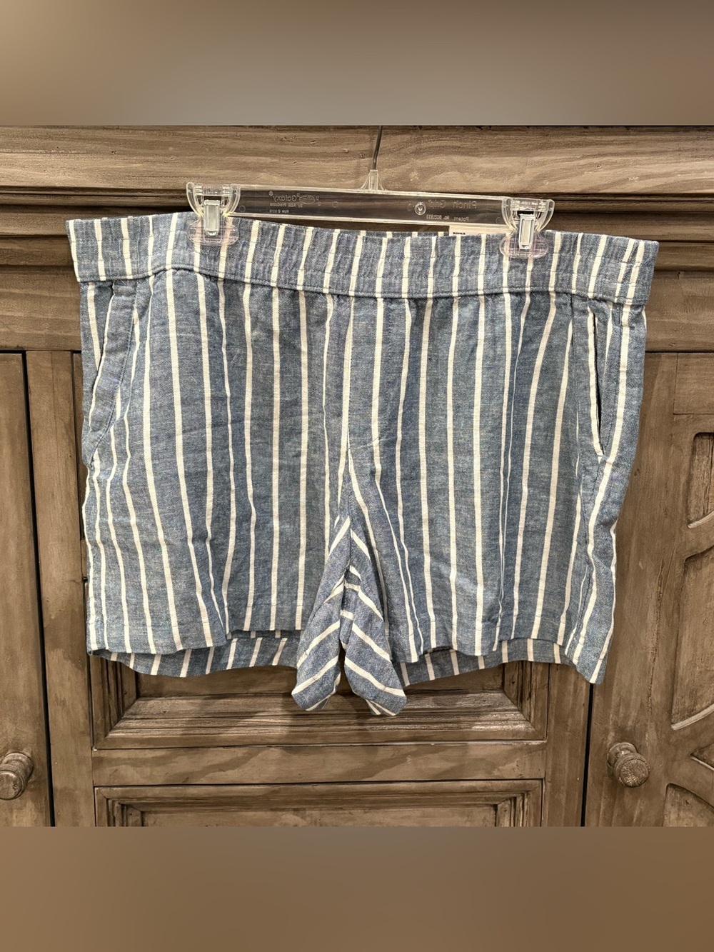 NWT Women’s SONOMA Striped Blue & White Summer Pull On Shorts (XL)